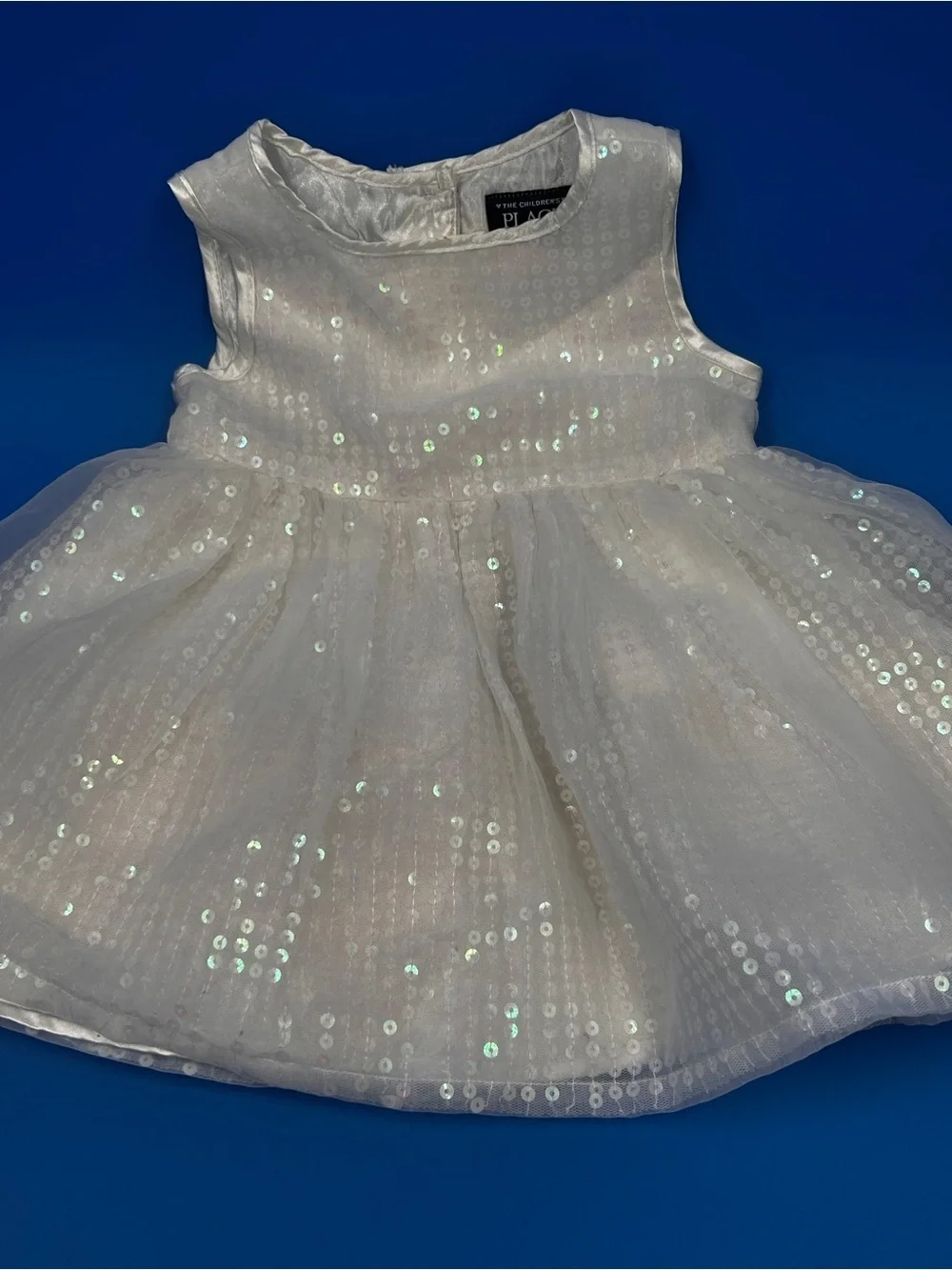 Sparkling White Sequin Tulle Dress Childrens Place